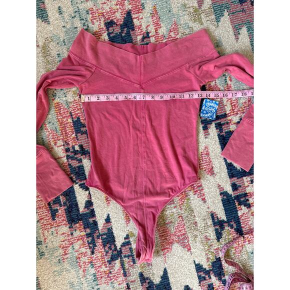 Free People Zone Out Off-The-Shoulder Thong Bodysuit Small - Picture 4 of 6